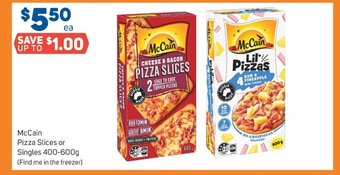 Foodland McCain Pizza Slices or Singles 400-600g offer