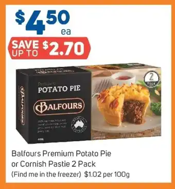 Foodland Balfours Premium Potato Pie or Cornish Pastie 2 Pack offer