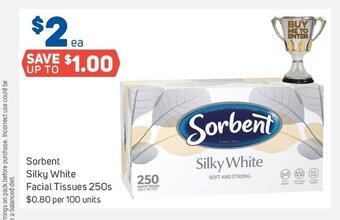 Foodland Sorbent Silky White Facial TIssues 250s offer