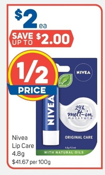 Foodland Nivea Lip Care 4.8g offer
