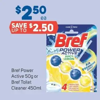 Foodland Bref Power Active 50g or Bref Toilet Cleaner 450ml offer
