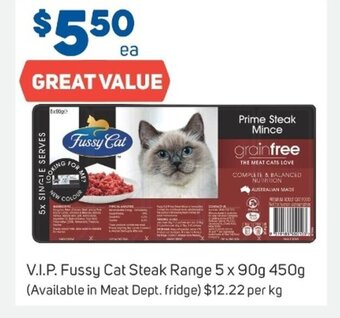 Foodland V.I,P Fussy Cat Steak Range 5 x 90g 450g offer