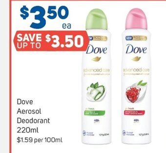 Foodland Dove Aerosol Deodorant 220ml offer