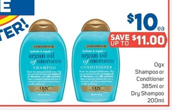 Foodland Ogx Shampoo or Conditioner 385ml or Dry Shampoo 200ml offer