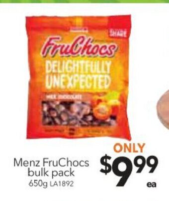 Cheap as Chips Menz FruChocs Bulk Pack 650g - LA1892 offer