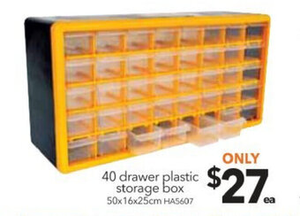 40 Drawer Plastic Storage Box 50x16x25cm - HA5607