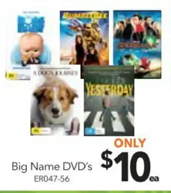 Cheap as Chips Big Name DVD's - ER047-56 offer