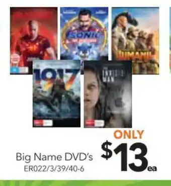 Cheap as Chips Big Name DVD's - ER022/3/39/40-6 offer