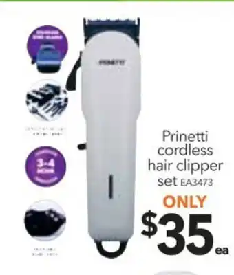 Cheap as Chips Prinetti Cordless Hair Clipper Set - EA3473 offer