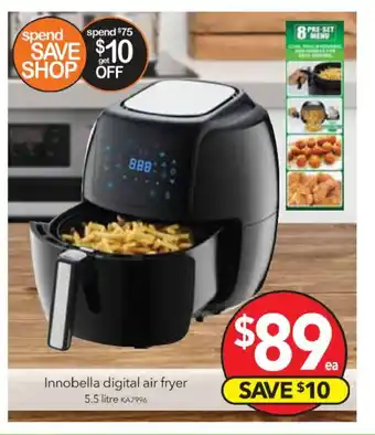 Cheap as Chips Innobella Digital Air Fryer 5.5 Litre - KA7996 offer