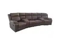 LivingStyles Byrondi Home Theatre Recliner Lounge, 4 Seater, Coffee offer