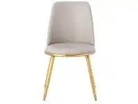 LivingStyles Cheviot Faux Leather Dining Chair, Taupe / Gold offer