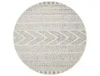 LivingStyles Mirage Adani Modern Tribal Round Rug, 150cm, Grey offer