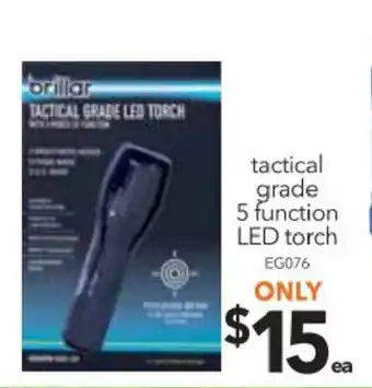 Cheap as Chips Tactical Grade 5 Function LED Torch - EG076 offer