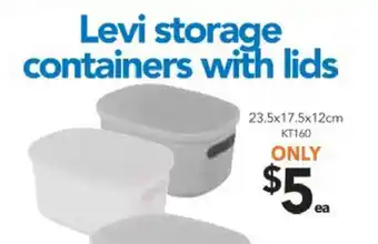 Cheap as Chips Levi Storage Containers with Lids 23.5x17.5x12cm - KT160 offer