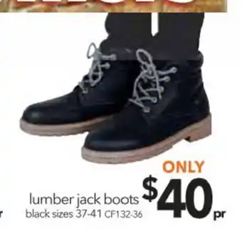 Cheap as Chips Lumber Jack Boots Black Sizes 37-41 - CF132-36 offer