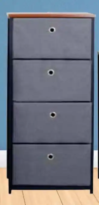 Cheap as Chips Canvas Drawer Units 4 Drawer Storage - FG142 offer