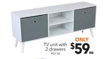 Cheap as Chips TV Unit With 2 Drawers - FG114 offer