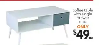 Cheap as Chips Coffee Table with Single Drawer - FG113 offer