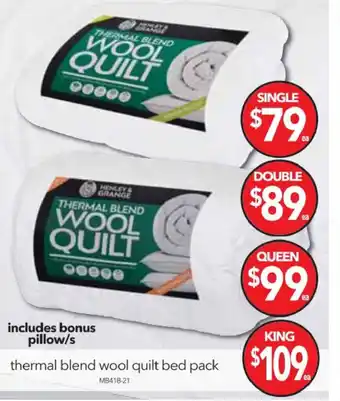 Henley & Grange Thermal Wool Quilt Bed Pack - Queen Size - MB418-21