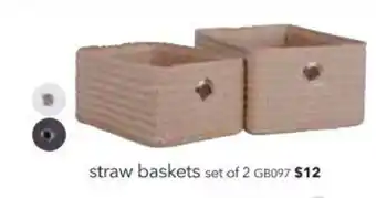 Cheap as Chips Straw baskets set of 2 - GB097 offer
