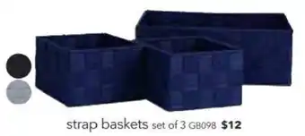 Cheap as Chips Strap Basket Set of 3 - GB098 offer