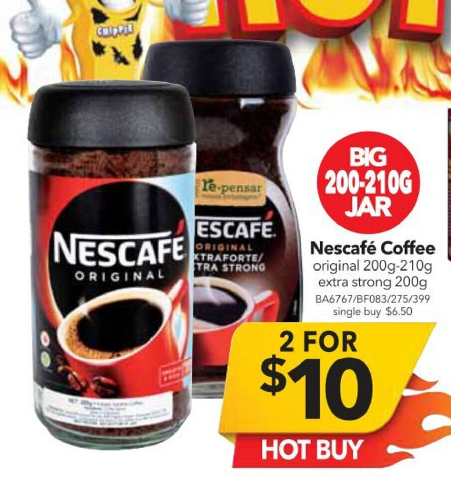 Nescafe Coffee Original 200g210g / Extra Strong 200g offer at Cheap as Chips