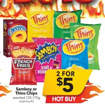 Samboy or Thins Chips 125-175g