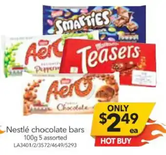 Nestle Chocolate Bars 100g 5 Assorted