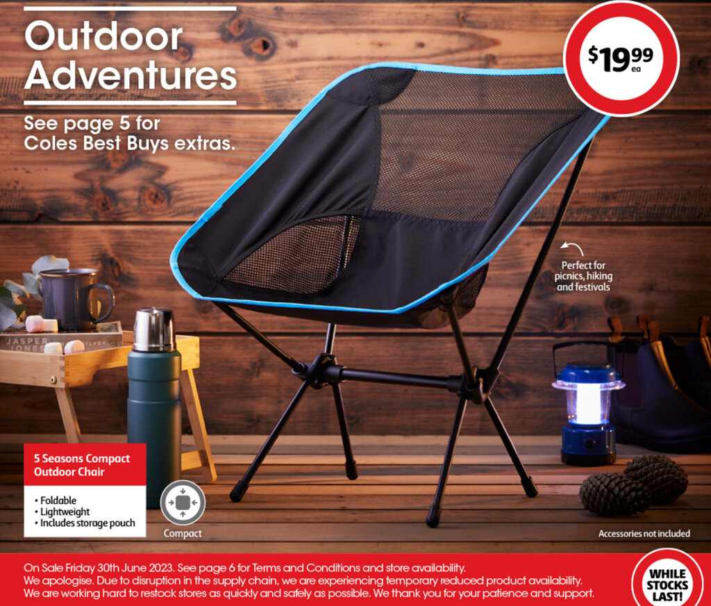 5 Seasons Compact Outdoor Chair offer at Coles