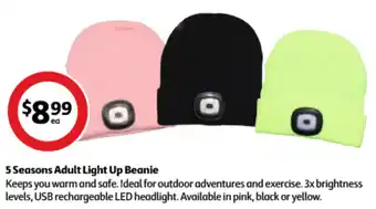 Coles 5 Seasons Adult Light Up Beanie offer