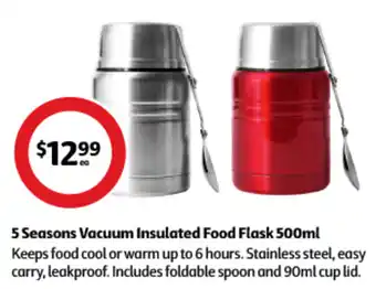 Coles 5 Seasons Vacuum Insulated Food Flask 500ml offer