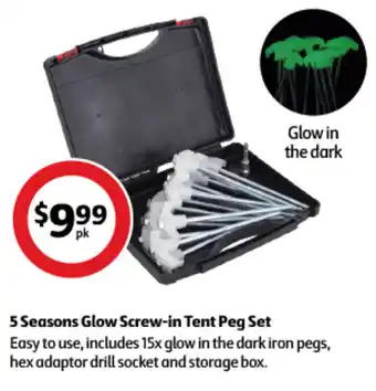 Coles 5 Seasons Glow Screw-in Tent Peg Set offer