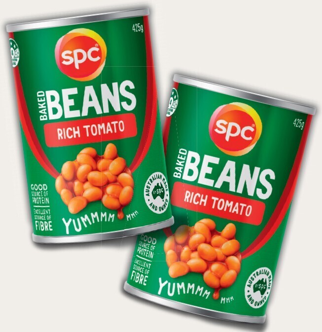 Spc baked beans 420425g selected varieties offer at IGA