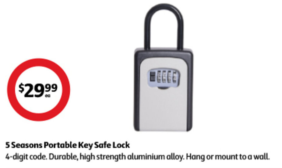 5 Seasons Portable Key Safe Lock offer at Coles
