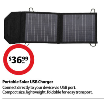Coles Portable Solar USB Charger offer