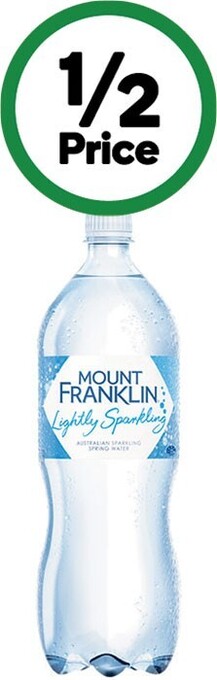 Woolworths Mount franklin lightly sparkling water 1.25 litre offer