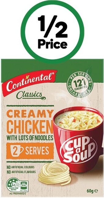 Woolworths Continental cup soup 40-75g pk 2 offer