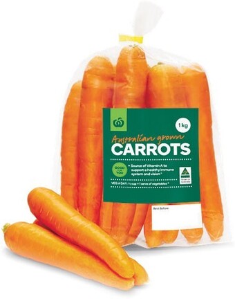 Woolworths Australian carrots 1 kg pack offer