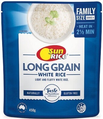 Woolworths Sunrice microwave rice family size 450g offer