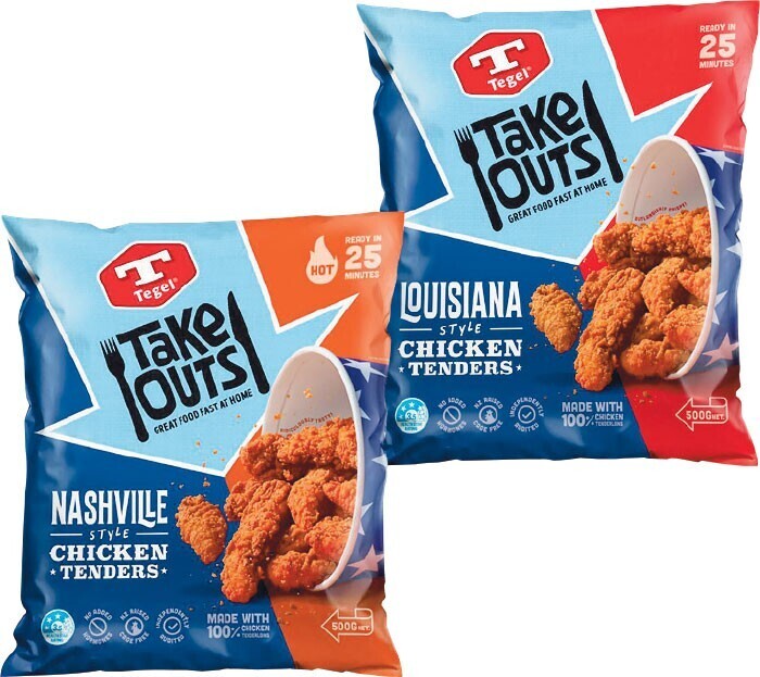 Tegel take outs chicken tenders 500g offer at Woolworths