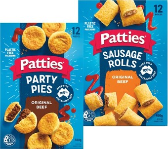 Woolworths Patties party pies, pasties or sausage rolls 450-560g offer