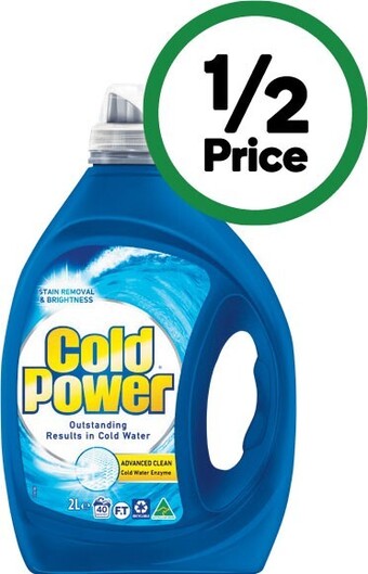 Woolworths Cold power laundry liquid 1.8-2 litre offer
