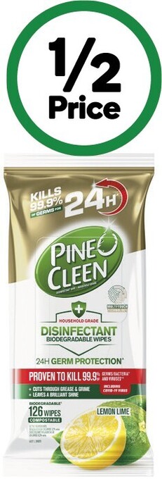 Woolworths Pine o clean 24 hour protection wipes pk 126 offer