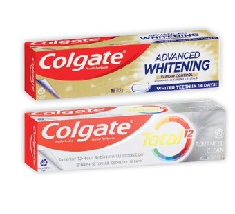 Coles Colgate total advanced clean or whitening toothpaste 115g offer