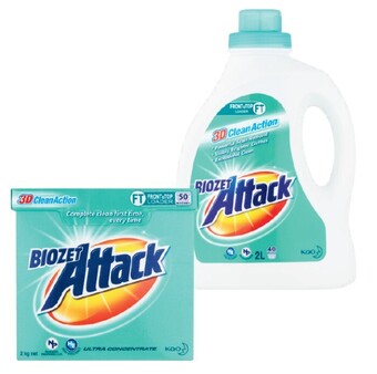 Coles Biozet attack laundry liquid 2 litre or powder 2kg offer