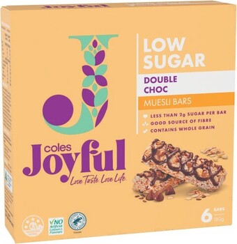 Coles joyful muesli or nut bars 170g-180g