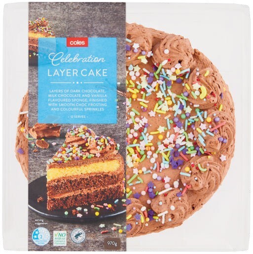 Coles celebration layer cake 970g offer at Coles