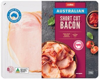 Coles Coles australian made short cut bacon 200g offer
