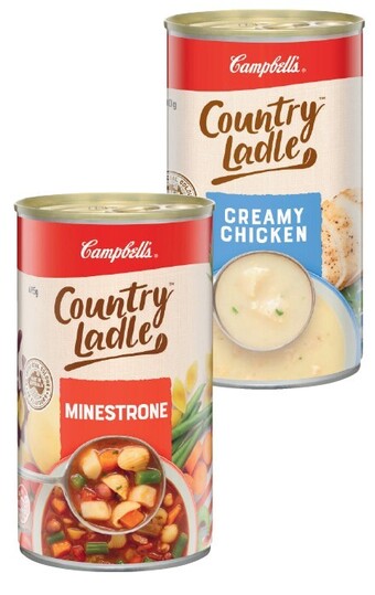 Coles Campbell's country ladle soup 495g-505g offer